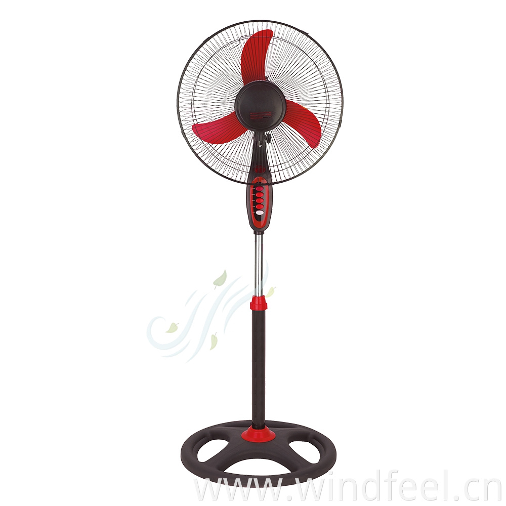 16" 18 Inch Stand Fan 5 AS Blade Heavy Cross Base 3 Speed Control Oscillating Function Cooling Air Standing Fan Plastic Grill